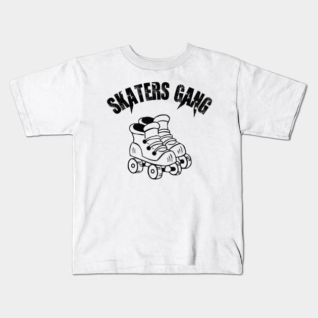 Roller-skate Kids T-Shirt by Jhontee